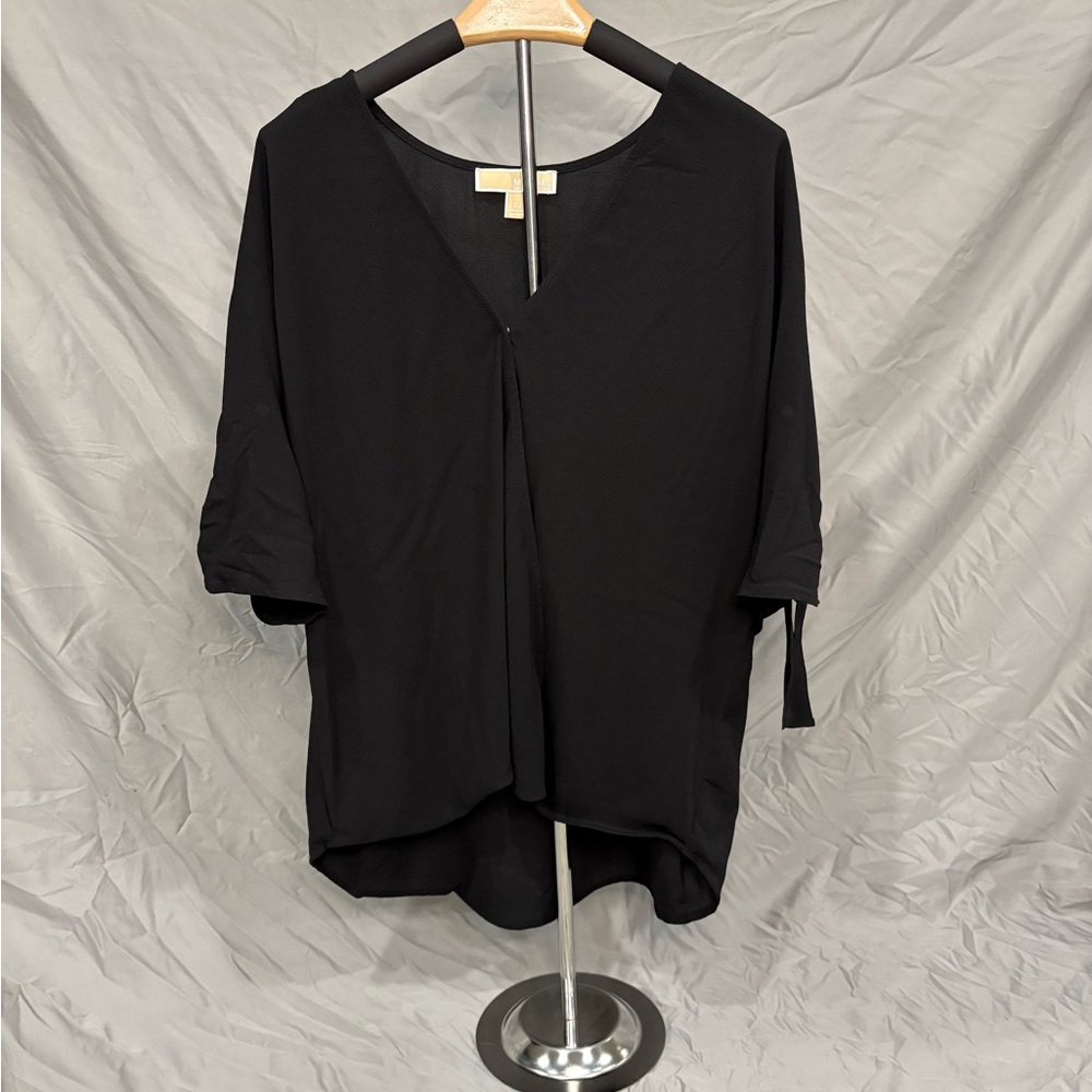 Michael Kors Black V-Neck Top